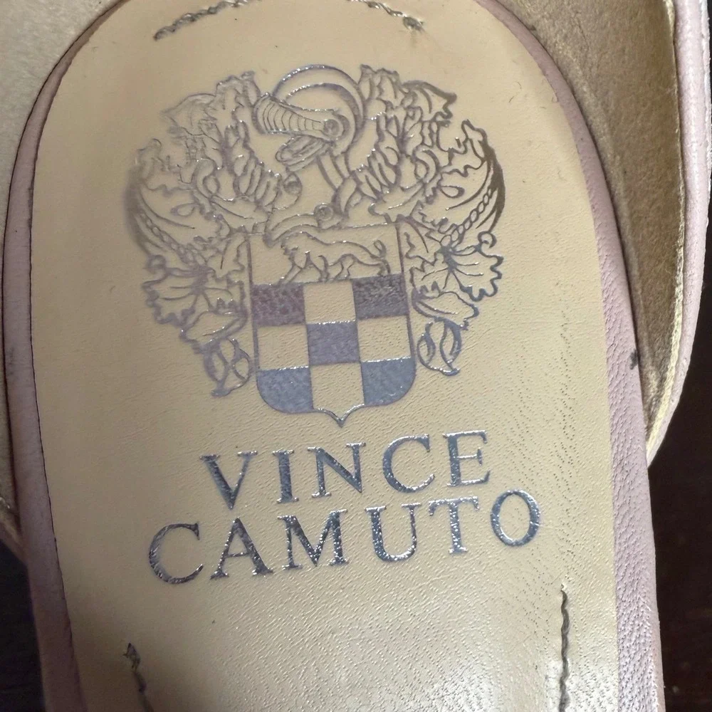 Vince‎ Camuto Pink Block Heel Sandals Good Ankle Strap Leather Women's Size 10M